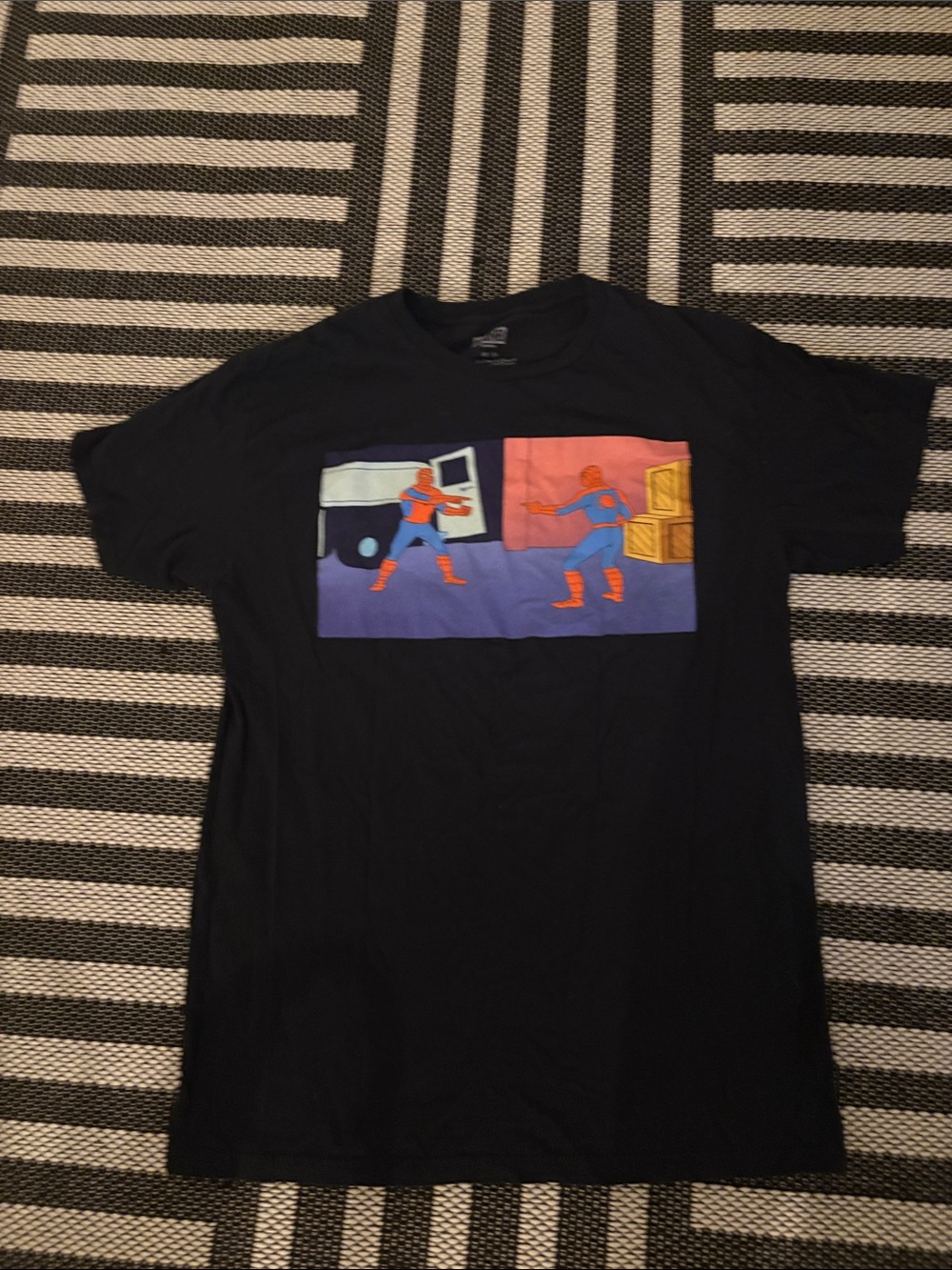Mizuno Black Short-Sleeve Tee with Red & Blue Graphic